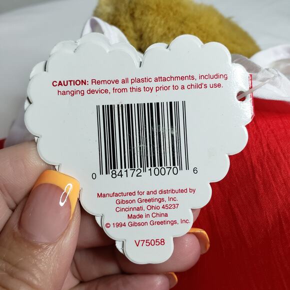 Vintage Gibson Cuddles Clown Bear Red Teddy Plush Stuffed Animal - Picture 3 of 7